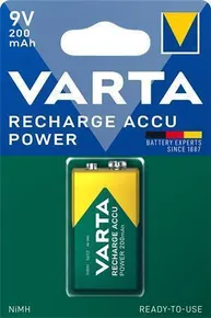Nabíjacie batérie, 9V, 1x200 mAh, prednabité, VARTA Power Accu